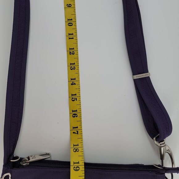 🟣 Travelon Anti-Theft Crossbody Bag – Purple – RFID, Cut-Resistant Strap, LED - Picture 11 of 11
